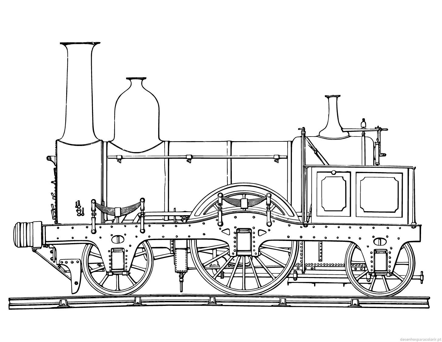 Locomotiva de comboio antigo a vapor